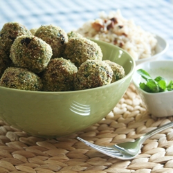 Tofu Balls and Mint Yogurt Sauce