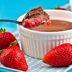 Chocolate Strawberry Pots de Creme