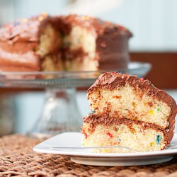 Confetti Cake with Chocolate Frosting