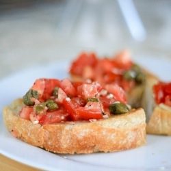 Open-faced Bruschetta Grilled Cheese