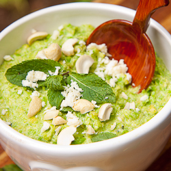 Pea & Cashew Pesto with Feta & Mint