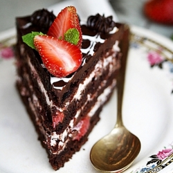 Layered Chocolate & Strawberry Cake