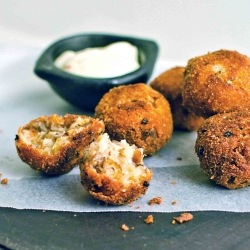 Bacalhau Balls with Saffron Mayo