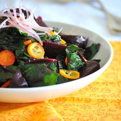 Roasted Beet, Kumquat Wilted Greens