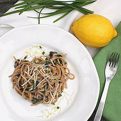 Creamy Spaghetti w/ Garlic Chives