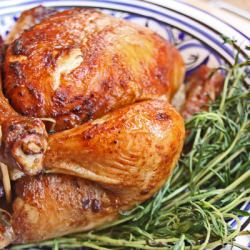 Roast Chicken with Savory and Lemon