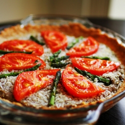 Savory Asparagus & Tomato Quiche