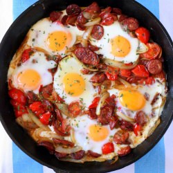 Eggs with Chorizo and Manchego