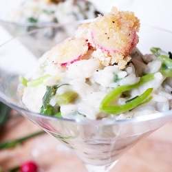 Spring Risotto w/pan-fried Radishes