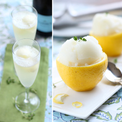 Prosecco with Lemon Thyme Sorbet.