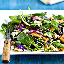 Baby Spinach Salad w/ Violets