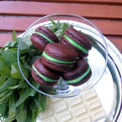 Chocolate & Mint Macarons