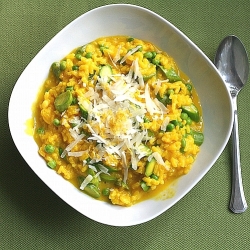 Asparagus, Pea & Saffron Risotto