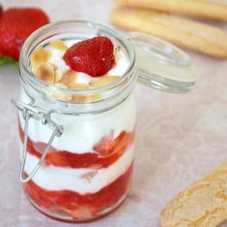 Strawberries & Rose Syrup Dessert