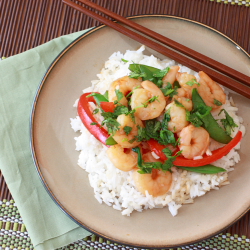 Asian Shrimp with Peppers and Peas