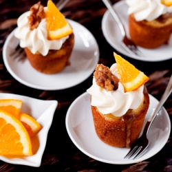 Orange Brown Sugar Walnut Cupcakes