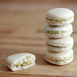 White Macarons w/ Pistachio Creme