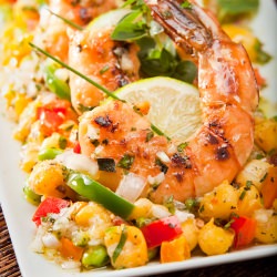 Grilled Jalapeno Mint Shrimp