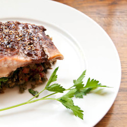 Slow-Roasted Glazed King Salmon