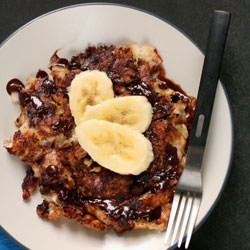 Dark Chocolate Banana Matzo Brei