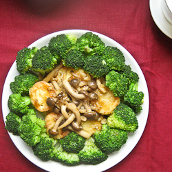 Egg Tofu with Shimeji Mushrooms