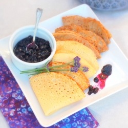 Crepes with Blueberry Compote