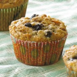 Banana Bran Blueberry Muffins