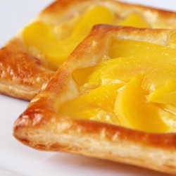 Peach and Custard Danish Pastry