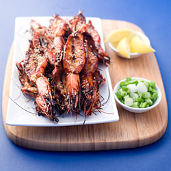 Grilled Apricot & Hoisin Prawns