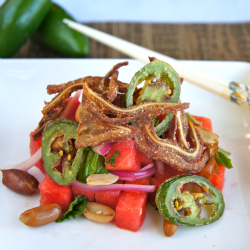 Crispy Pig Ear & Watermelon