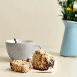 Rhubarb Yeast Cake with Crumble