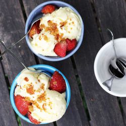 Goat Cheese Ice Cream with Toppings