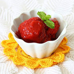 Strawberries, Mint and Lime Sorbet