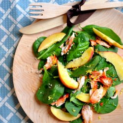 Spinach Salmon Peaches Salad