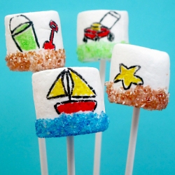 Summer Marshmallow Pops