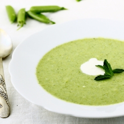 Snap Pea Soup with Mint and Lemon