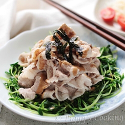 Pork Slices and Pea Sprout Salad