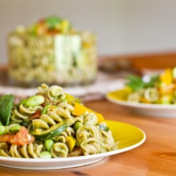 Vegetable and Edamame Pasta