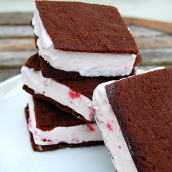 Brownie Crisp Ice Cream Sandwiches