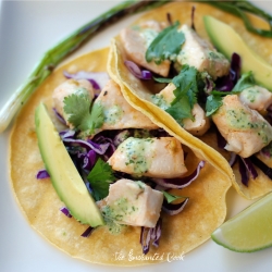 Fish Tacos w/ Lime Cilantro Dressing