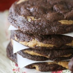 Chocolate Fudge Stuffed Cookies