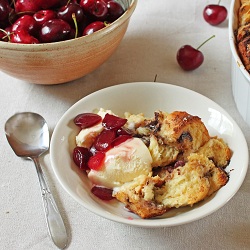 Chocolate Cherry Bread Pudding