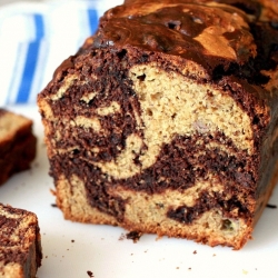 Chocolate-Swirled PB Banana Bread