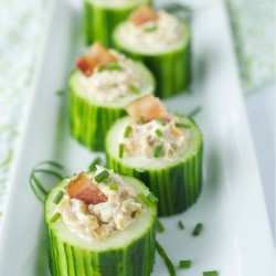 Cucumber Cups w/ Onion & Bacon