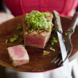 Tuna with Avocado-Wasabi Puree