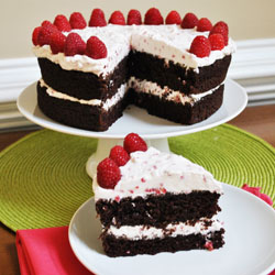 Chocolate Cake with Raspberry Icing