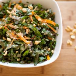 Chard Salad with Peanut Dressing