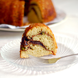 Toasted Pistachio Cinnamon Swirl Cake