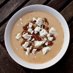 Parsnip Soup with Pecans & Feta