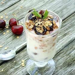 Cherries and Yogurt Parfait